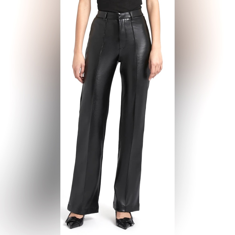 High waisted vegan leather trousers